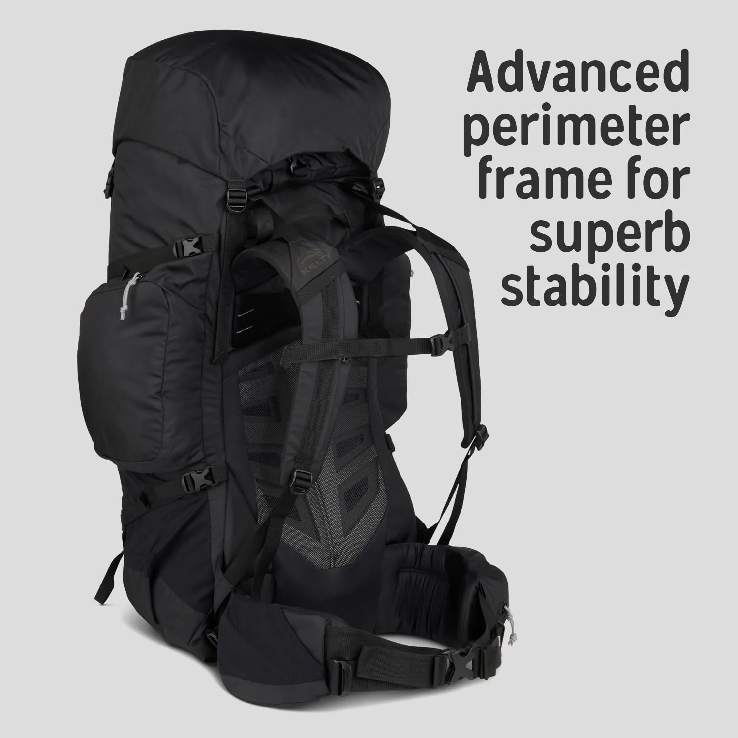 Kelty Coyote 60-105 Liter Internal Frame Backpack - Hiking, Backpacking, Travel, Adjustable Torso (105L / Black)