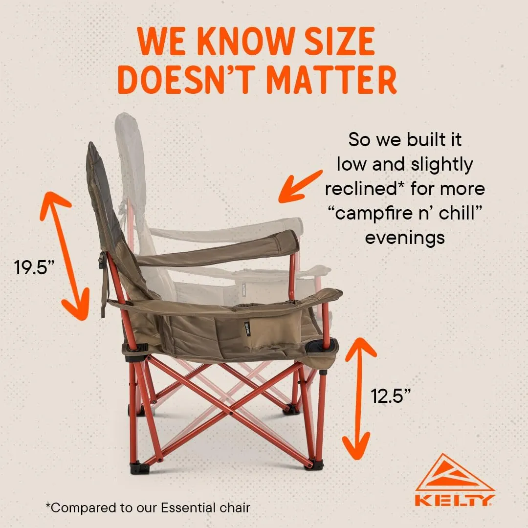 Kelty Lowdown Folding Chair, Camping Seat for Backyard Parties, Soccer Saturdays, Concerts, Beach, Tailgating (Bungee Cord / Beluga)