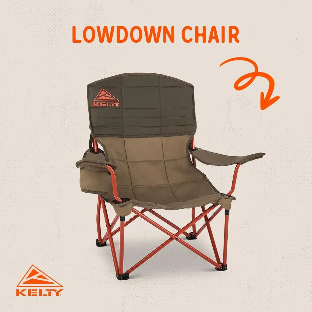 Kelty Lowdown Folding Chair, Camping Seat for Backyard Parties, Soccer Saturdays, Concerts, Beach, Tailgating (Bungee Cord / Beluga)