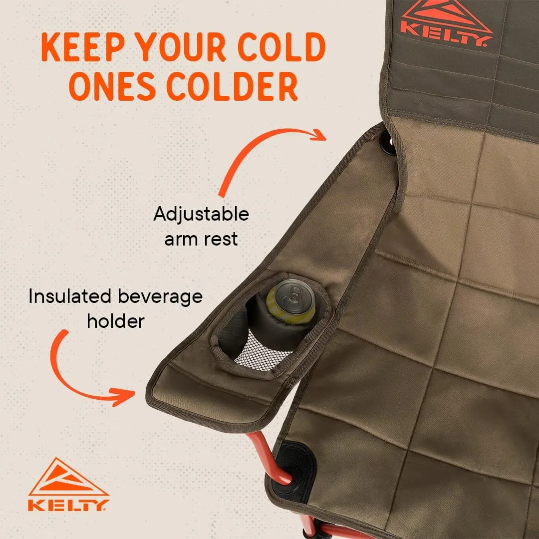 Kelty Lowdown Folding Chair, Camping Seat for Backyard Parties, Soccer Saturdays, Concerts, Beach, Tailgating (Bungee Cord / Beluga)