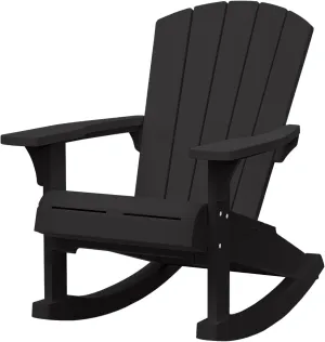 Keter Adirondack Rocker Resin Outdoor Furniture Patio Chair -Perfect for Porch, Pool, and Fire Pit Seating, Dark Grey