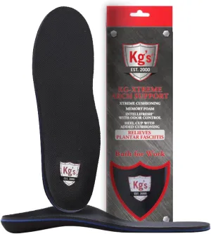KG's Arch Support – Cushioned Memory Foam Insoles to Provide Arch Support & Help Relieve Plantar Fasciitis Pain and Ankle, Knee, and Foot Pain, with Odor Control - 1 Pair (M 6-7.5 W 8-9.5)