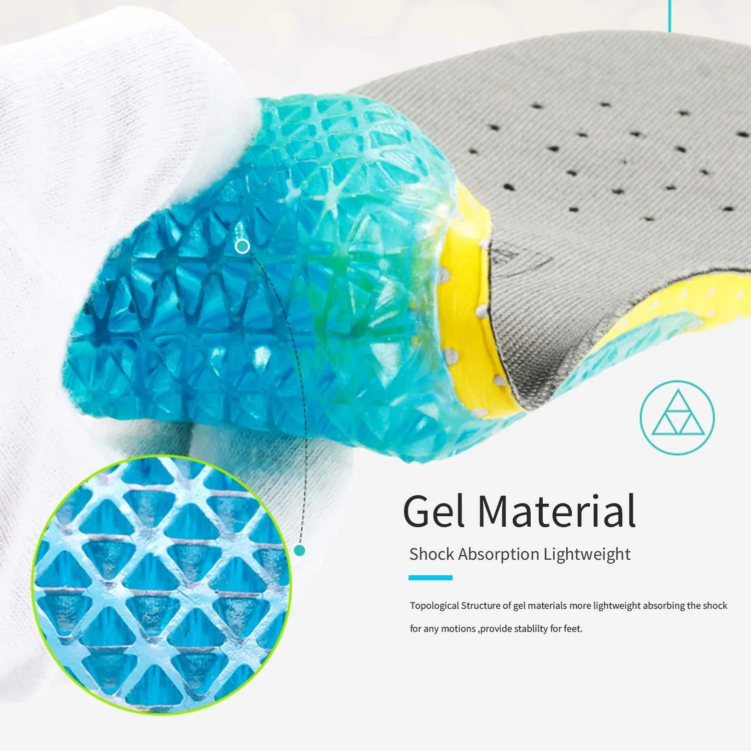 Kids Running Gel Insoles Kids Shock Absorbing Arch Support Insoles Good Feet Step Aid Little Kid US 2-3 (8 1/8-8 1/2)