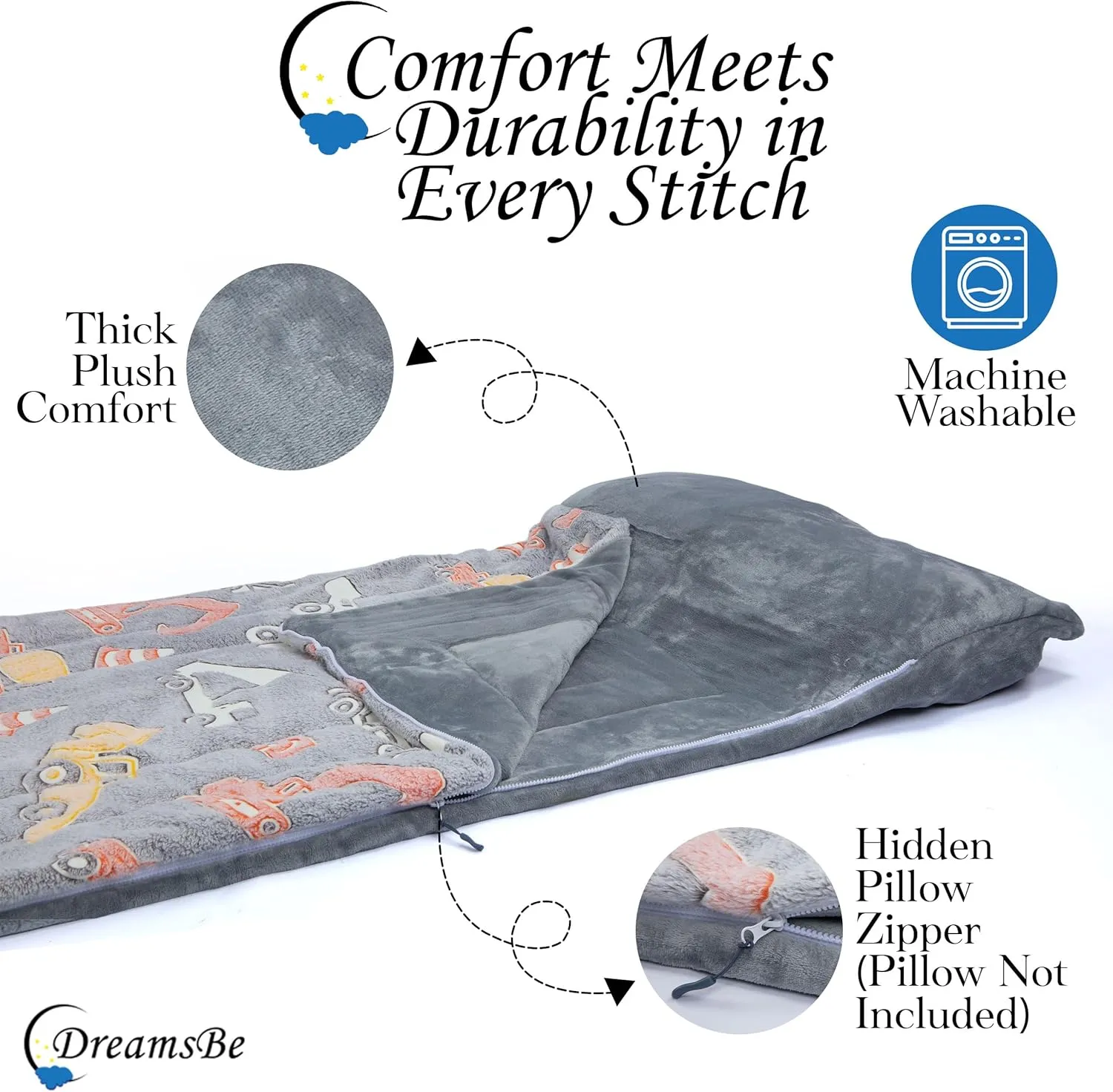 Kids Sleeping Bag Glow in The Dark Slumber Bag for Girls and Boys - Large, Soft, Durable, Warm, Plush Sleeping Bags - Dinosaur & Unicorn Gift for Sleep Overs