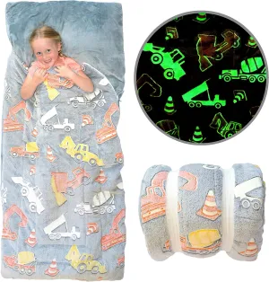 Kids Sleeping Bag Glow in The Dark Slumber Bag for Girls and Boys - Large, Soft, Durable, Warm, Plush Sleeping Bags - Dinosaur & Unicorn Gift for Sleep Overs