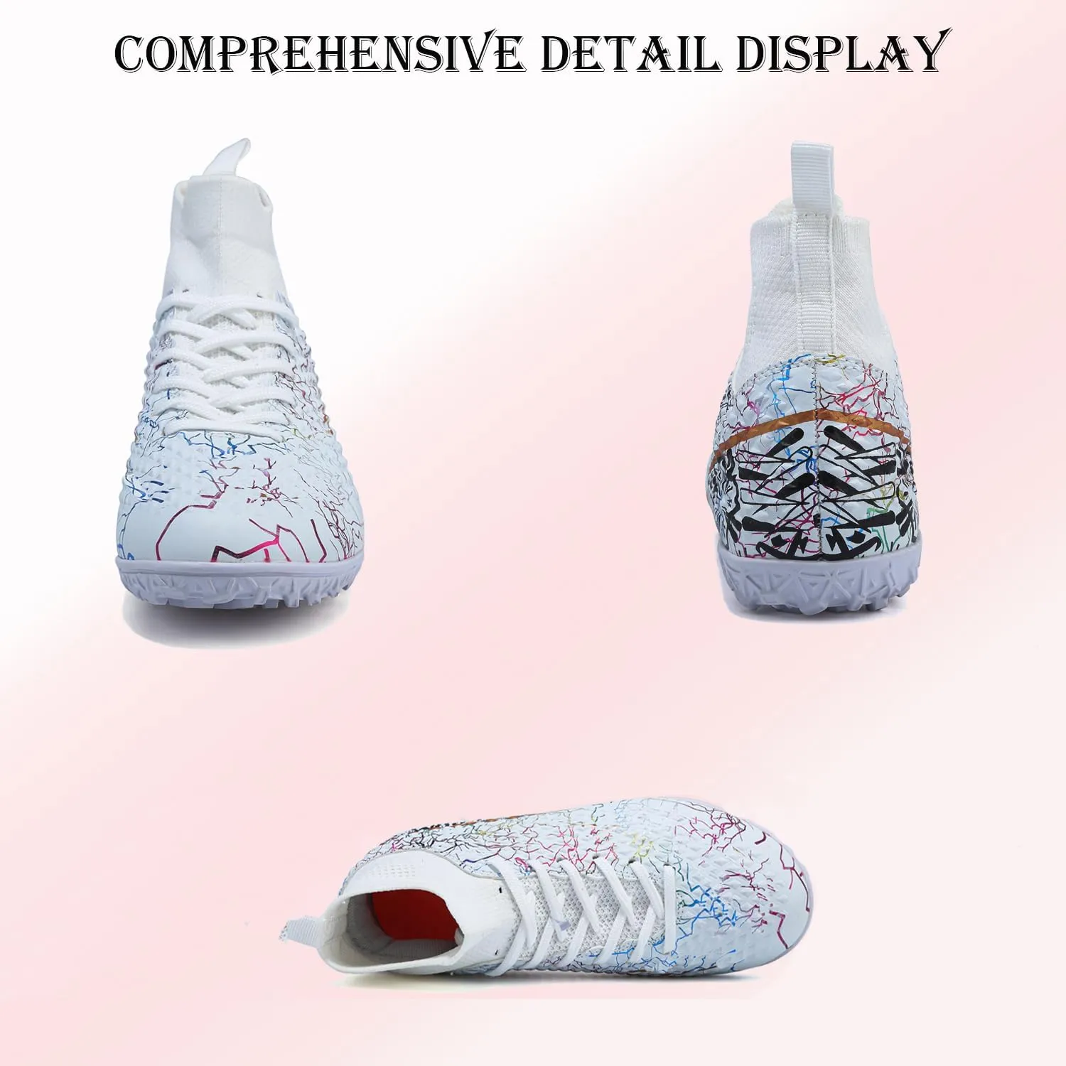 Kids Soccer Boys Girls Turf Soccer Shoes Indoor Outdoor Soccer Youth Trainning Shoes Breathable Casual Athletic Football Shoes