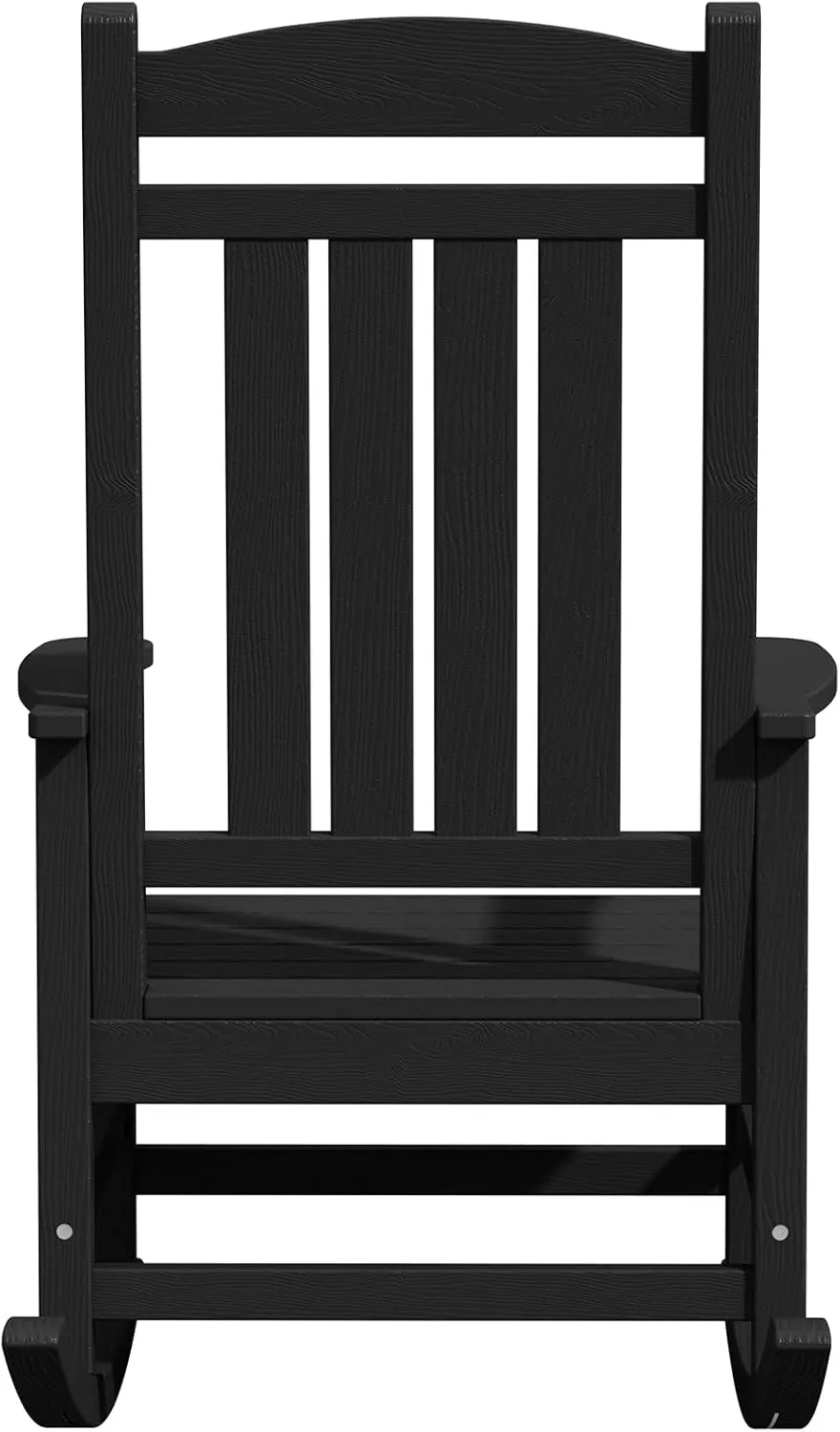 KINGYES Outdoor Rocking Chairs, HDPE All-Weather Patio Rocking Chairs High Back Porch Rocker for Adult, Black