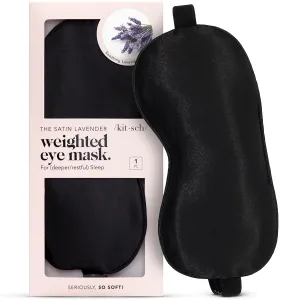Kitsch Weighted Satin Sleep Mask - Weighted Eye Mask for Sleeping and Travel - Lavender Sleeping Mask for Women and Men - Light Blocking, Adjustable Strap, Ultra-Soft (4.1oz/116g)