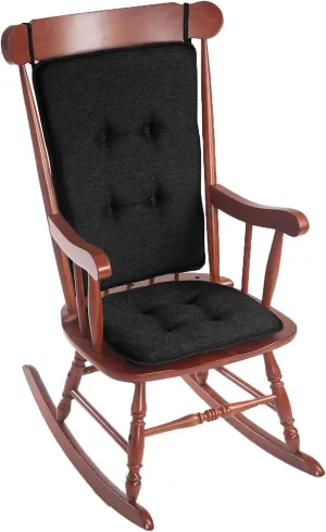 Klear Vu Embrace Rocking Chair Cushion, Assembled in The USA, Tufted Back Pads for Living Room, Nursery, or Home Office, 16"x15" Seat and 24"x17" Seatback, 2 Piece Set, Black