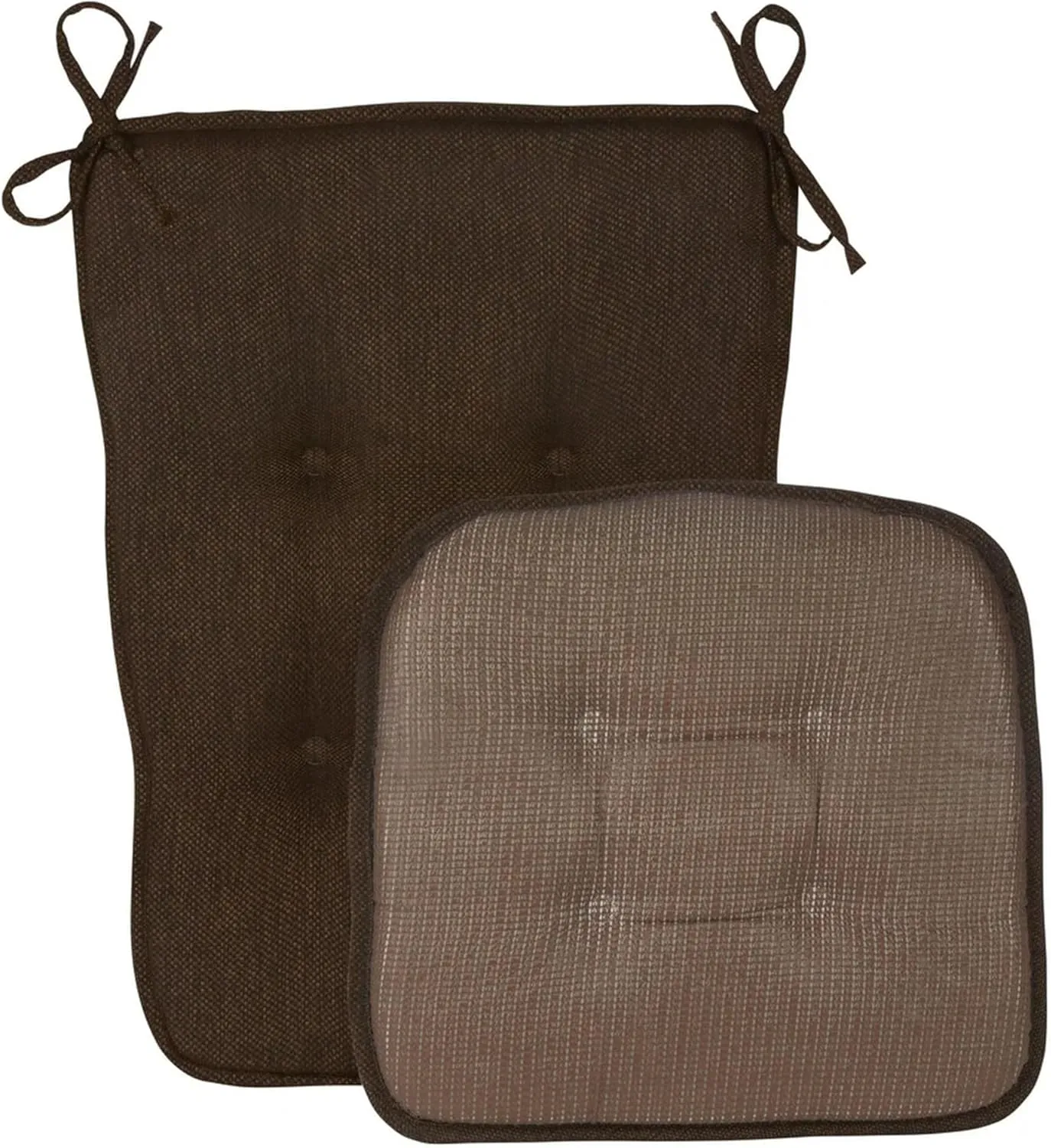 Klear Vu Embrace Rocking Chair Cushion, Assembled in The USA, Tufted Back Pads for Living Room, Nursery, or Home Office, 16"x15" Seat and 24"x17" Seatback, 2 Piece Set, Chocolate