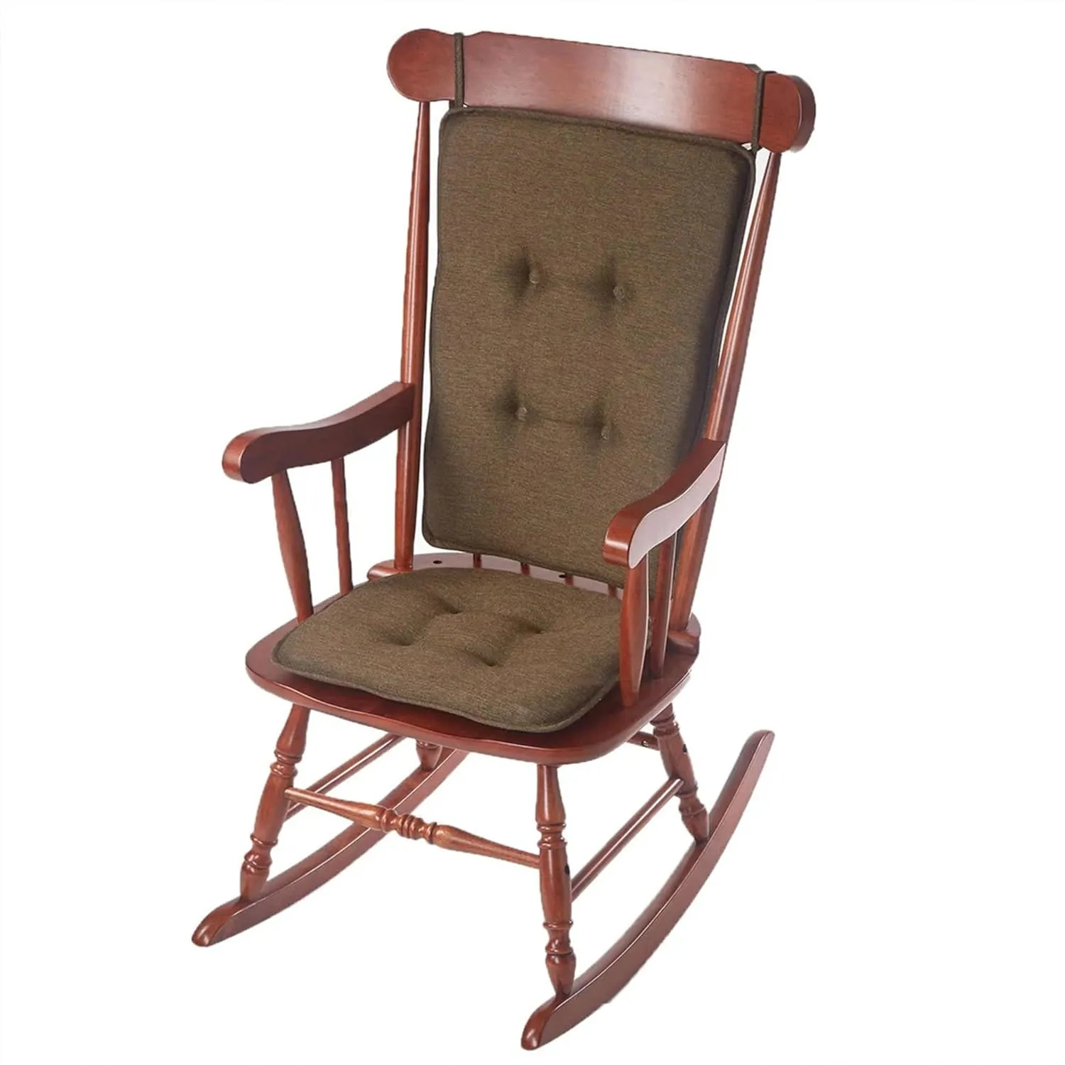 Klear Vu Embrace Rocking Chair Cushion, Assembled in The USA, Tufted Back Pads for Living Room, Nursery, or Home Office, 16"x15" Seat and 24"x17" Seatback, 2 Piece Set, Chocolate