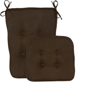 Klear Vu Embrace Rocking Chair Cushion, Assembled in The USA, Tufted Back Pads for Living Room, Nursery, or Home Office, 16"x15" Seat and 24"x17" Seatback, 2 Piece Set, Chocolate