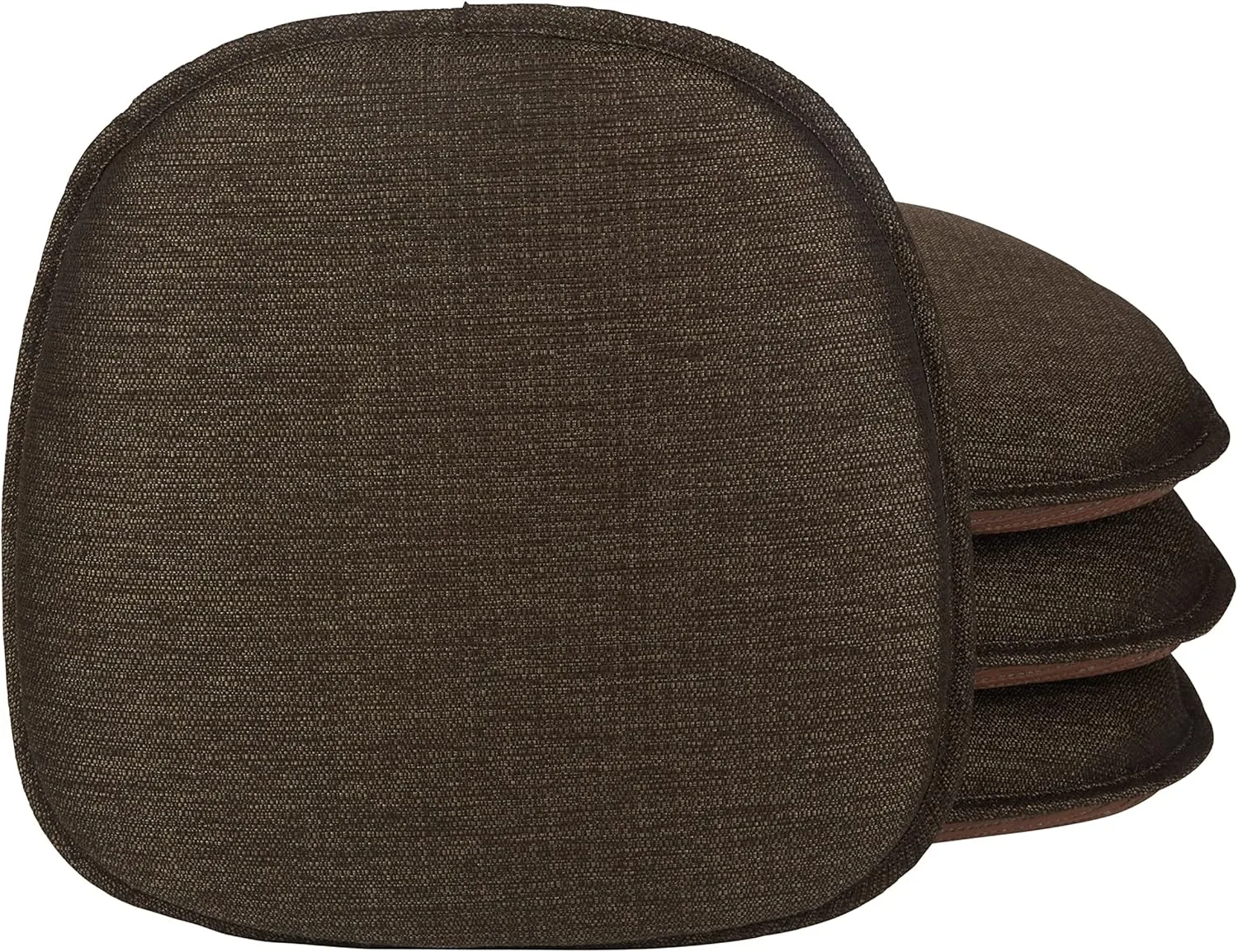 Klear Vu Gripper Non-Slip Mid Century Modern Shell Chair Cushion, Assembled in USA, Extra Thick Fill, Omega Upholstery Fabric, Set of 4 for Dining Room and Kitchen, 4 Count (Pack of 1), Chesnut