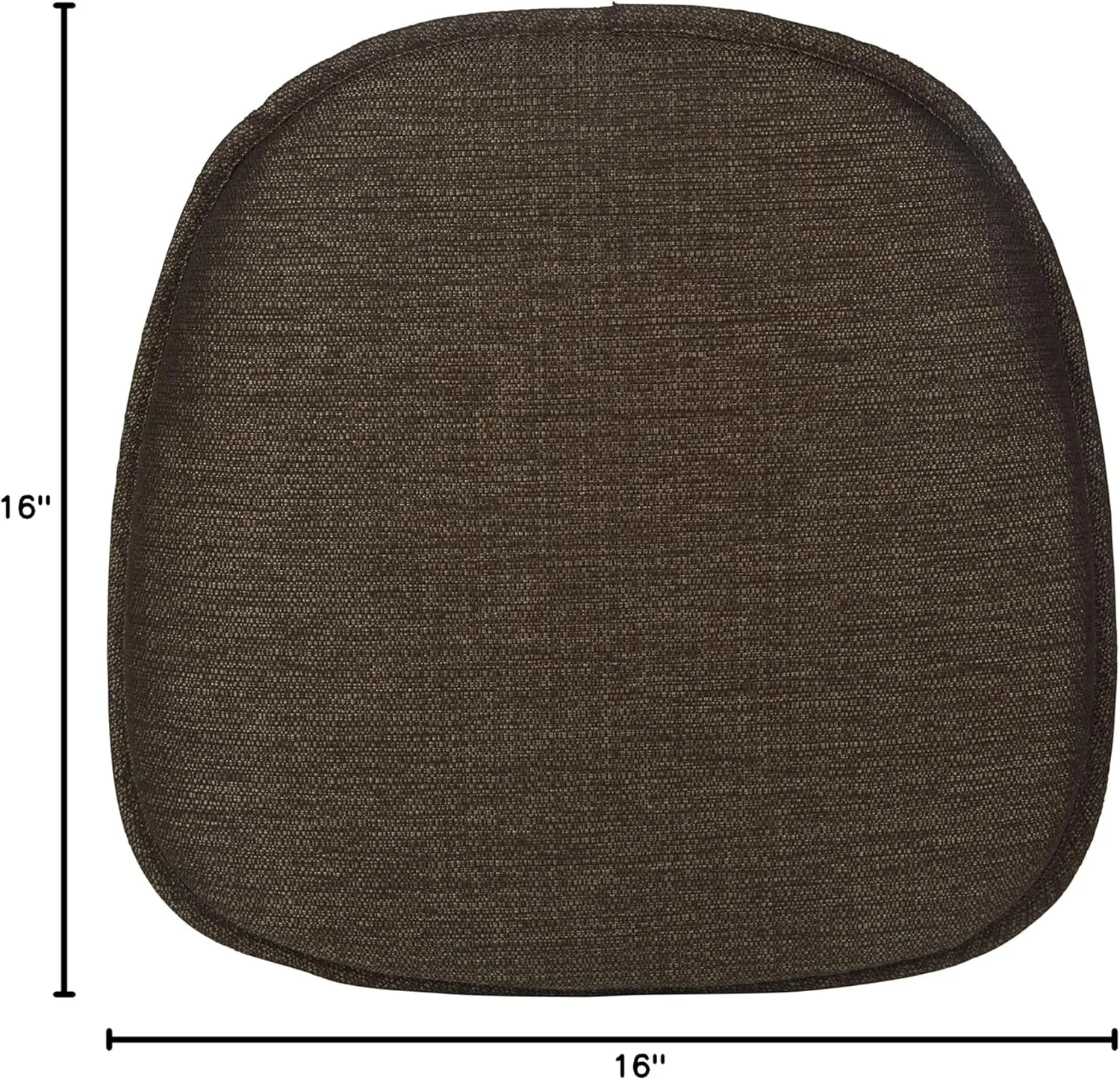 Klear Vu Gripper Non-Slip Mid Century Modern Shell Chair Cushion, Assembled in USA, Extra Thick Fill, Omega Upholstery Fabric, Set of 4 for Dining Room and Kitchen, 4 Count (Pack of 1), Chesnut