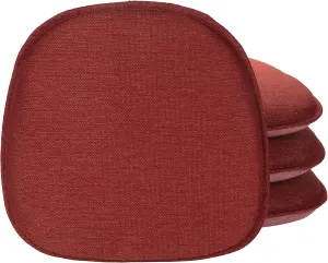 Klear Vu Gripper Non-Slip Mid Century Modern Shell Chair Cushion, Assembled in USA, Extra Thick Fill, Omega Upholstery Fabric, Set of 4 for Dining Room and Kitchen, 4 Count (Pack of 1), Flame