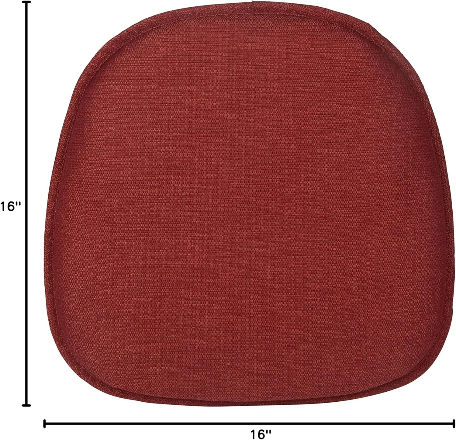 Klear Vu Gripper Non-Slip Mid Century Modern Shell Chair Cushion, Assembled in USA, Extra Thick Fill, Omega Upholstery Fabric, Set of 4 for Dining Room and Kitchen, 4 Count (Pack of 1), Flame