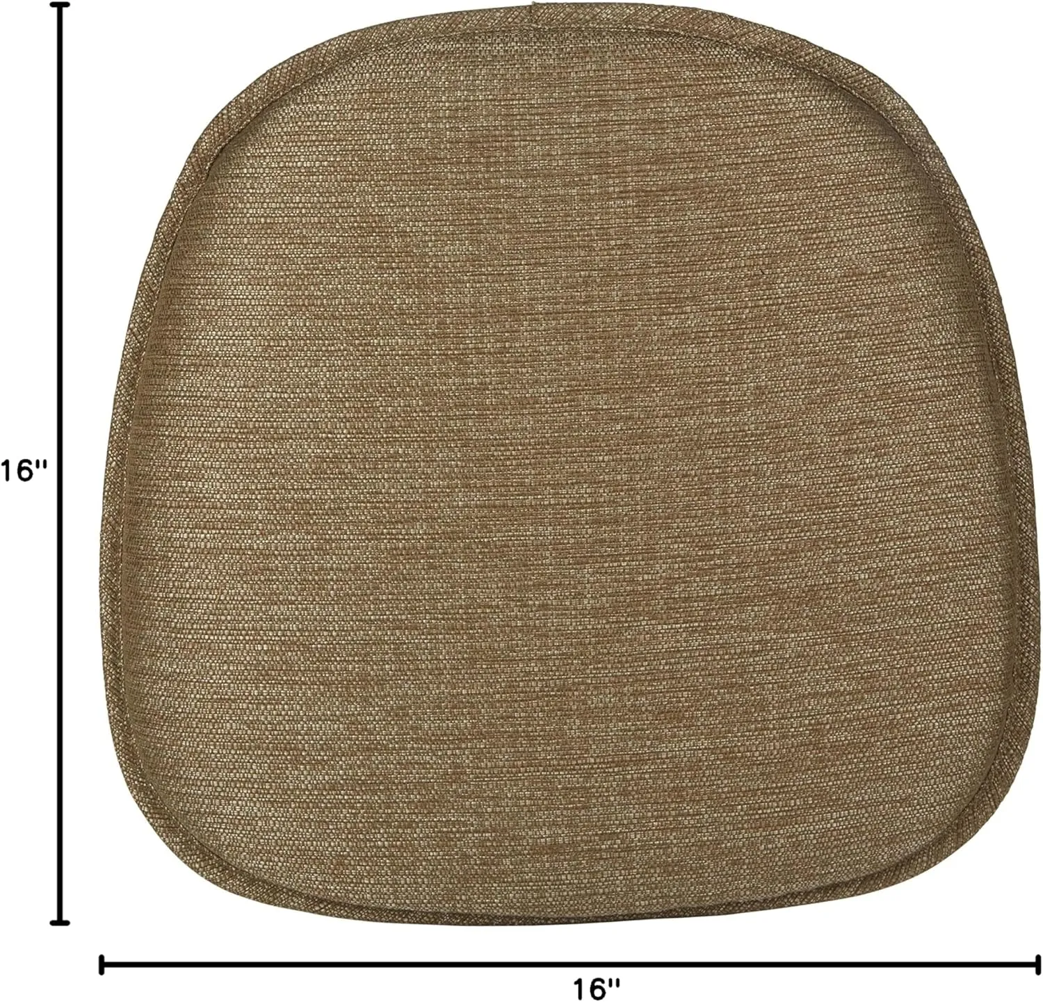 Klear Vu Gripper Non-Slip Mid Century Modern Shell Chair Cushion, Assembled in USA, Extra Thick Fill, Omega Upholstery Fabric, Set of 4 for Dining Room and Kitchen, 4 Count (Pack of 1), Gold