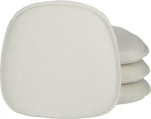 Klear Vu Gripper Non-Slip Mid Century Modern Shell Chair Cushion, Assembled in USA, Extra Thick Fill, Omega Upholstery Fabric, Set of 4 for Dining Room and Kitchen, 4 Count (Pack of 1), Ivory