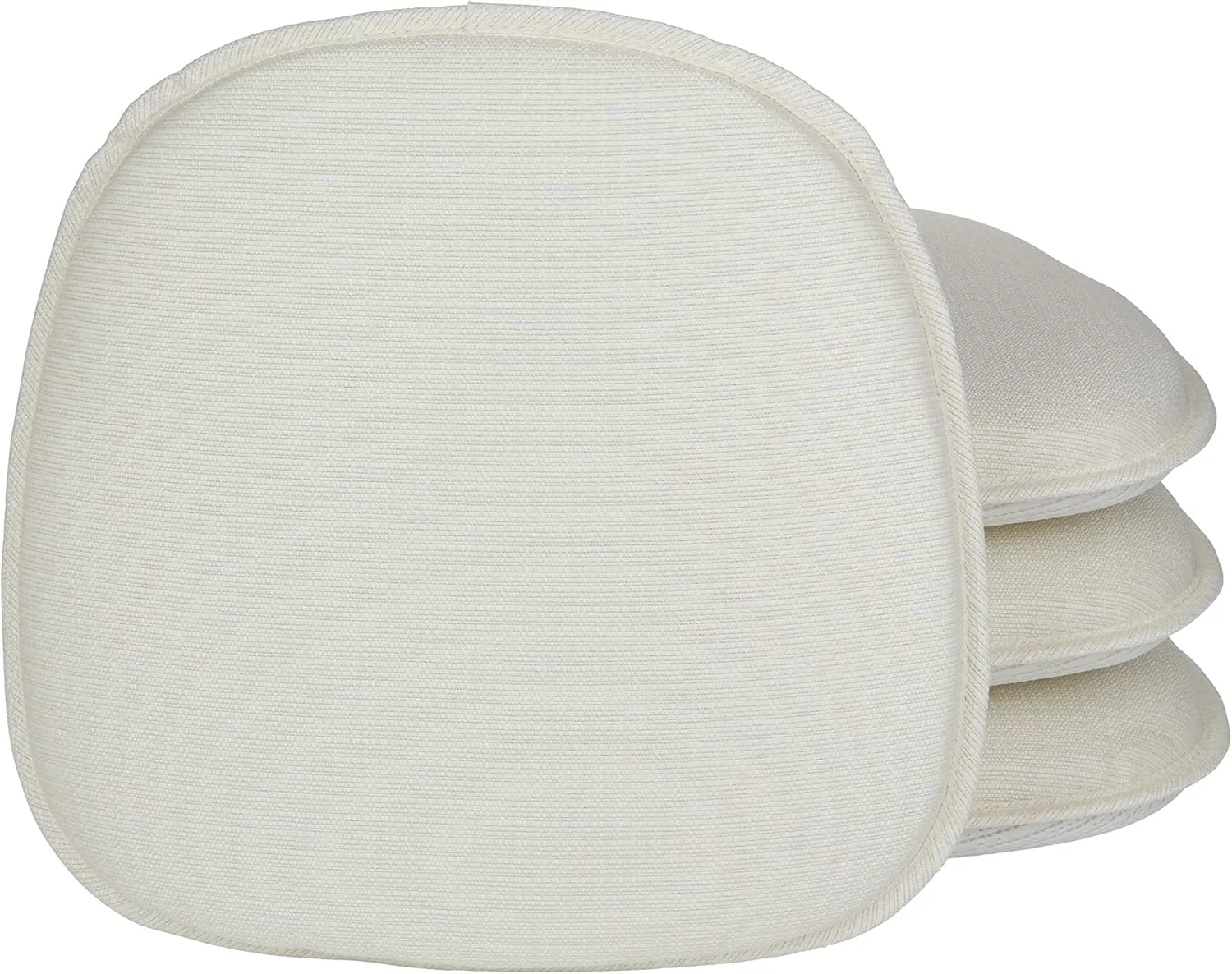 Klear Vu Gripper Non-Slip Mid Century Modern Shell Chair Cushion, Assembled in USA, Extra Thick Fill, Omega Upholstery Fabric, Set of 4 for Dining Room and Kitchen, 4 Count (Pack of 1), Ivory