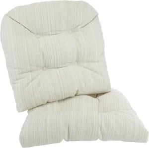 Klear Vu Gripper Overstuffed Universal Non-Slip Dining Chair Cushions for Kitchen Decor or Office Use, U-Shaped Skid-Proof Seat Pad, 17x17 Inches, 2 Count (Pack of 1), Chenille Cream