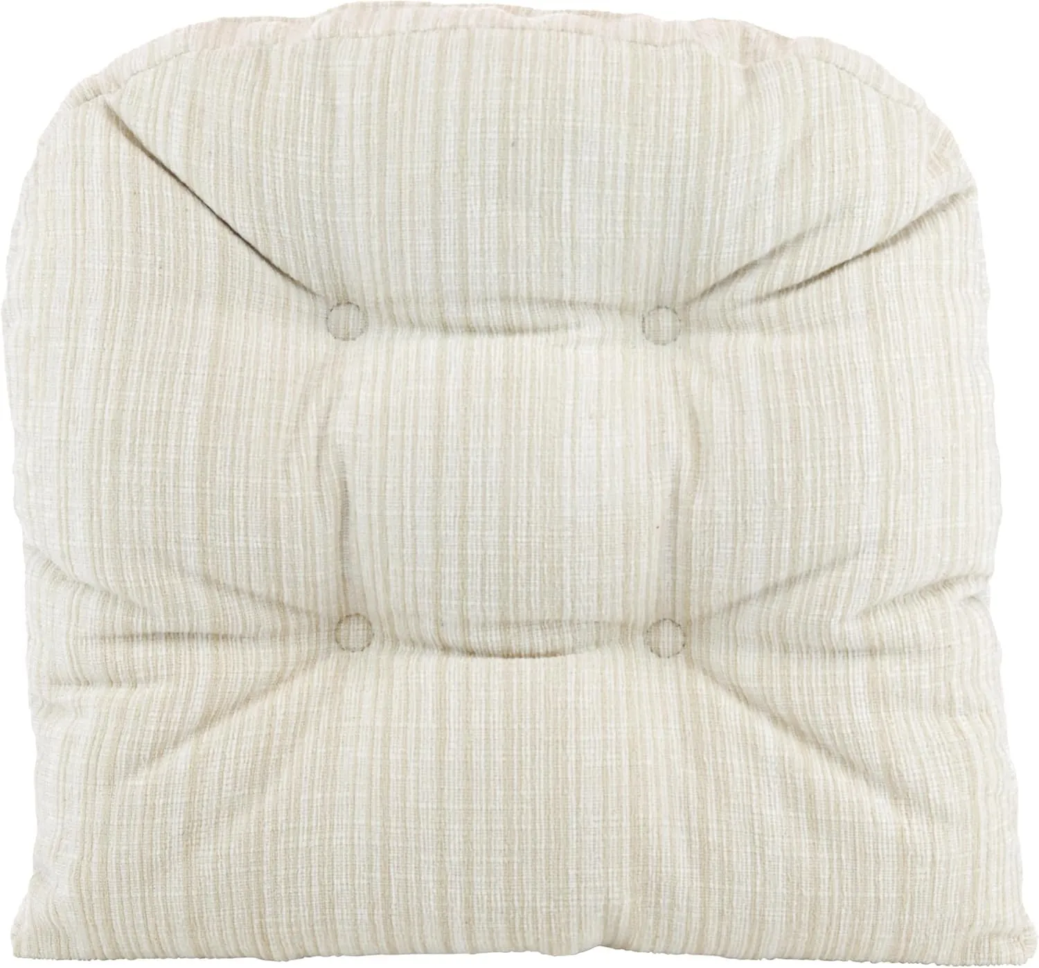 Klear Vu Gripper Overstuffed Universal Non-Slip Dining Chair Cushions for Kitchen Decor or Office Use, U-Shaped Skid-Proof Seat Pad, 17x17 Inches, 2 Count (Pack of 1), Chenille Cream