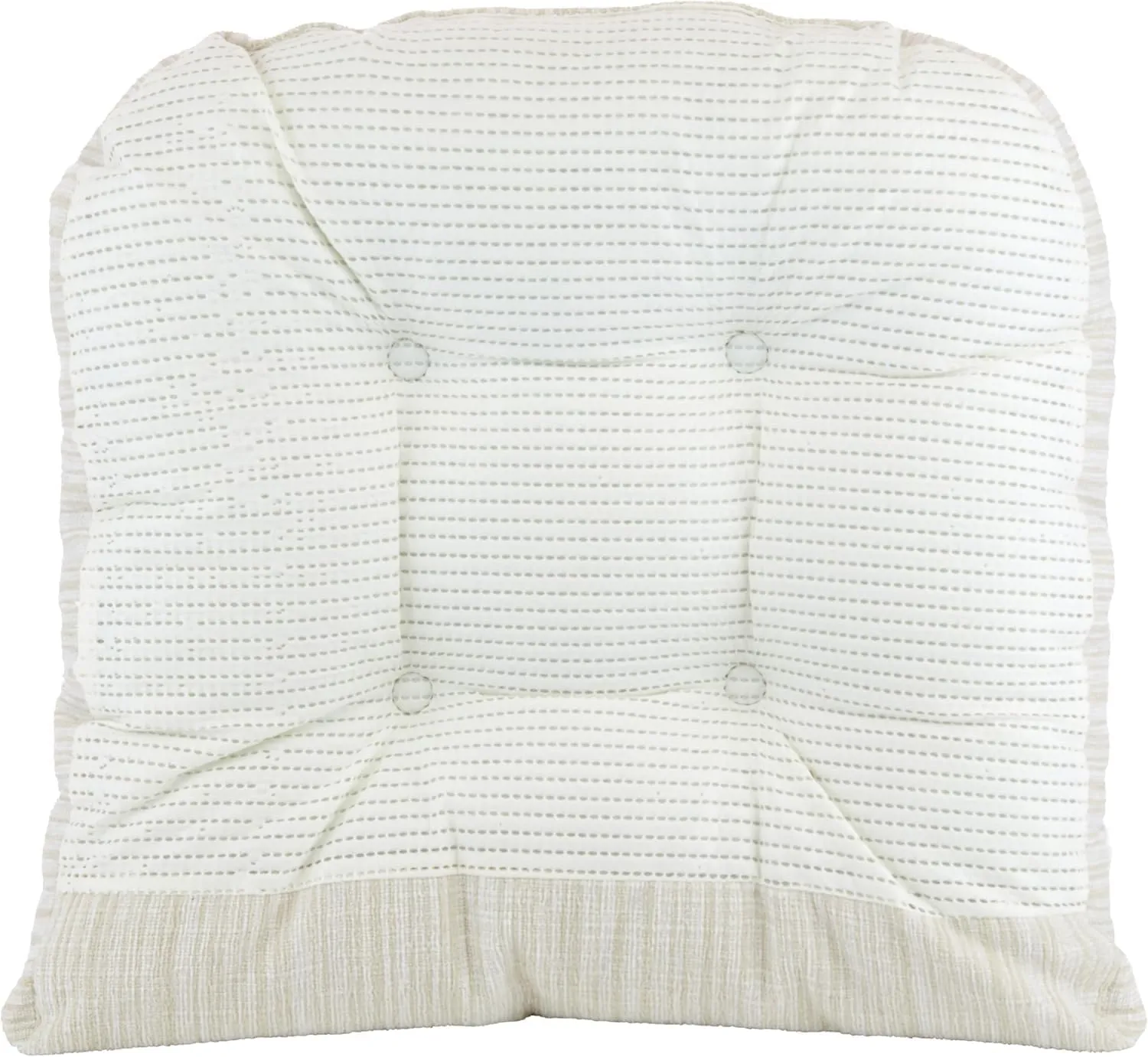 Klear Vu Gripper Overstuffed Universal Non-Slip Dining Chair Cushions for Kitchen Decor or Office Use, U-Shaped Skid-Proof Seat Pad, 17x17 Inches, 2 Count (Pack of 1), Chenille Cream