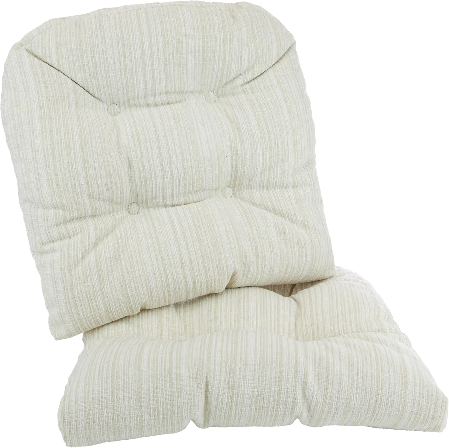 Klear Vu Gripper Overstuffed Universal Non-Slip Dining Chair Cushions for Kitchen Decor or Office Use, U-Shaped Skid-Proof Seat Pad, 17x17 Inches, 2 Count (Pack of 1), Chenille Cream