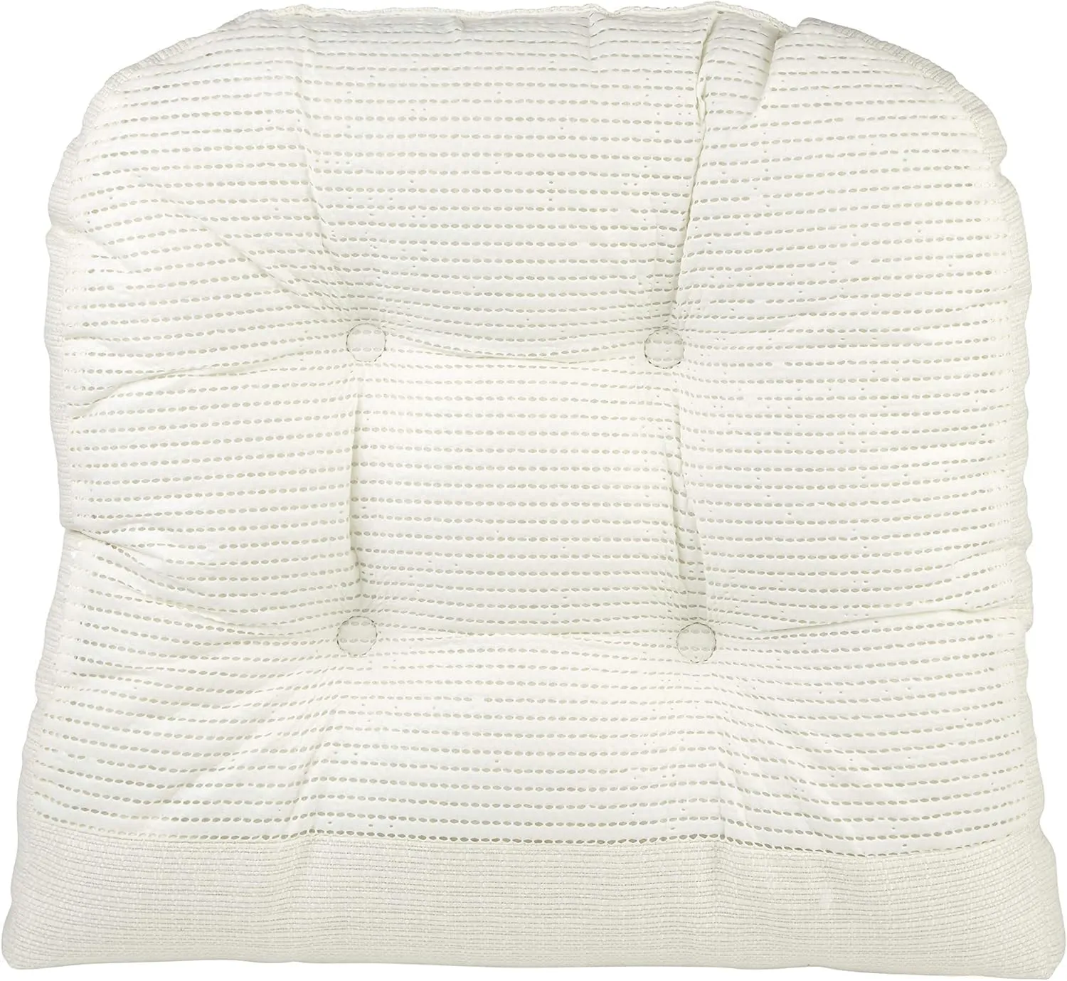 Klear Vu Gripper Overstuffed Universal Non-Slip Dining Chair Cushions for Kitchen Decor or Office Use, U-Shaped Skid-Proof Seat Pad, 17x17 Inches, 2 Count (Pack of 1), Solid Ivory