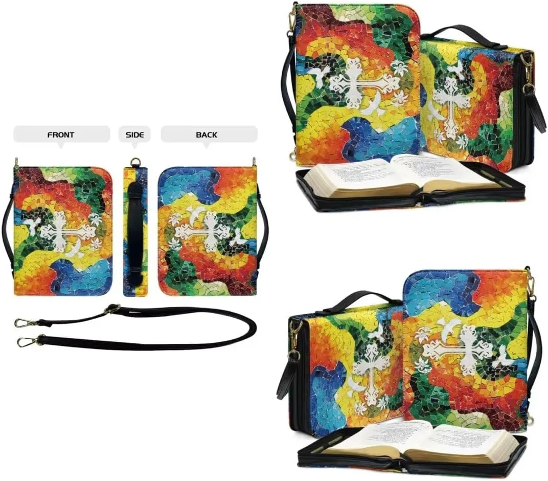 Kuiaobaty Large Bible Covers for Women PU Leather Bible Carrying Bag Thicken Bible Bag Set