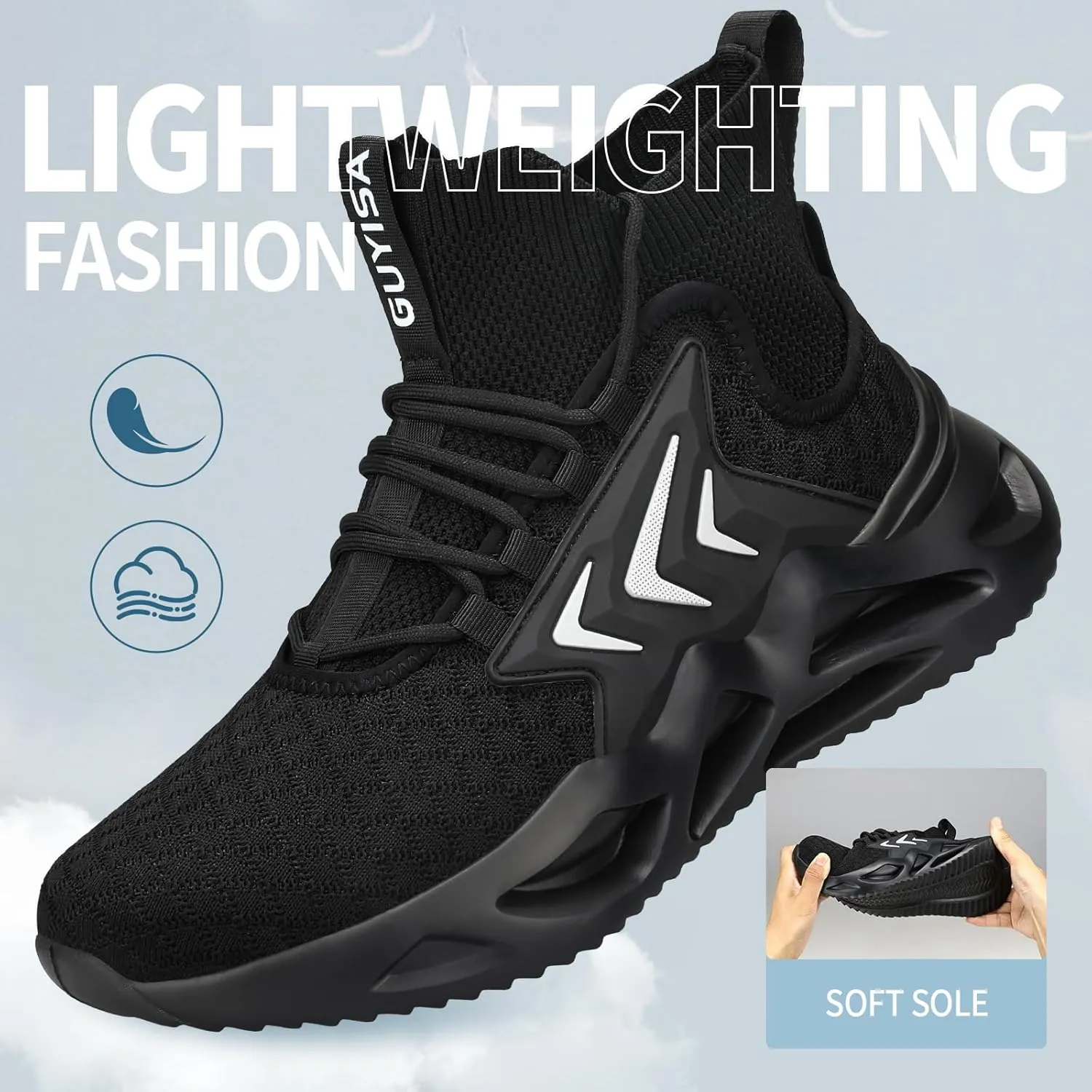 LAoutun Steel Toe Shoes for Men Women Work Shoes Safety Sneakers Shoes Comfortable Lightweight Puncture Proof Slip on Indestructible Work Shoes