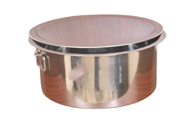 Large Size Stainless Steel Patila/Tope, Indian Style, #48, 170 Liters, 2 Solid Steel Handles, 3mm Thick Bottom