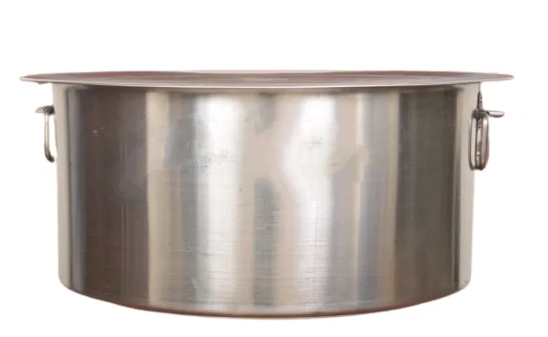 Large Size Stainless Steel Patila/Tope, Indian Style, #48, 170 Liters, 2 Solid Steel Handles, 3mm Thick Bottom