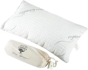 Latex Sleeping Pillow - Natural Talalay Pillow w/Washable Cover, Luxury Adjustable Loft Latex Sleeping Pillow for Back Support & Neck Support - Handmade in USA, Queen Size