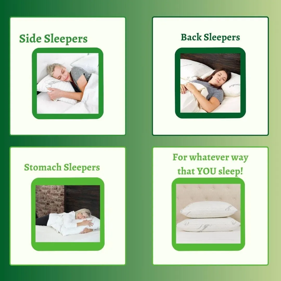 Latex Sleeping Pillow - Natural Talalay Pillow w/Washable Cover, Luxury Adjustable Loft Latex Sleeping Pillow for Back Support & Neck Support - Handmade in USA, Queen Size
