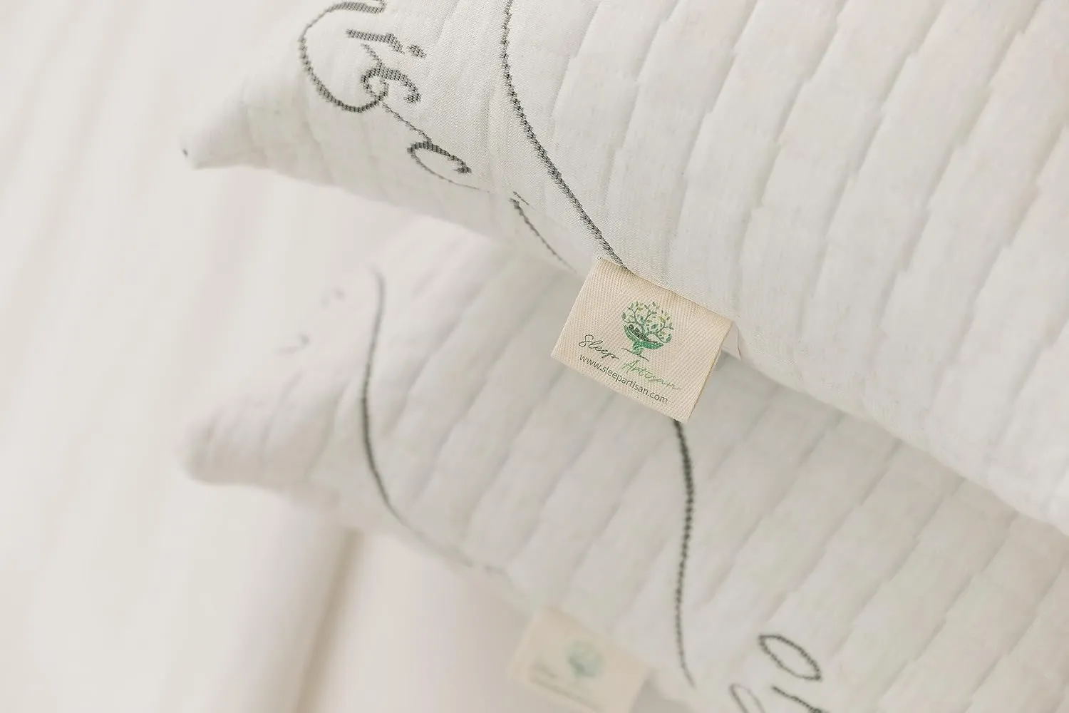Latex Sleeping Pillow - Natural Talalay Pillow w/Washable Cover, Luxury Adjustable Loft Latex Sleeping Pillow for Back Support & Neck Support - Handmade in USA, Queen Size