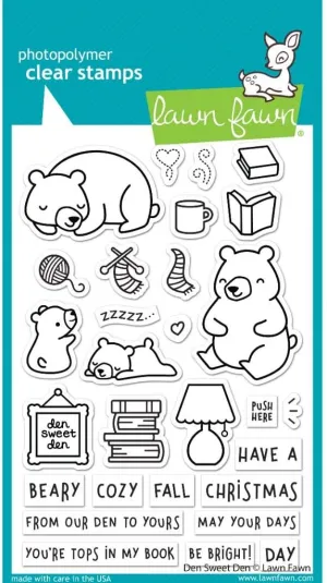Lawn Fawn Clear Stamps 4"X6"-Den Sweet Den -LF2409