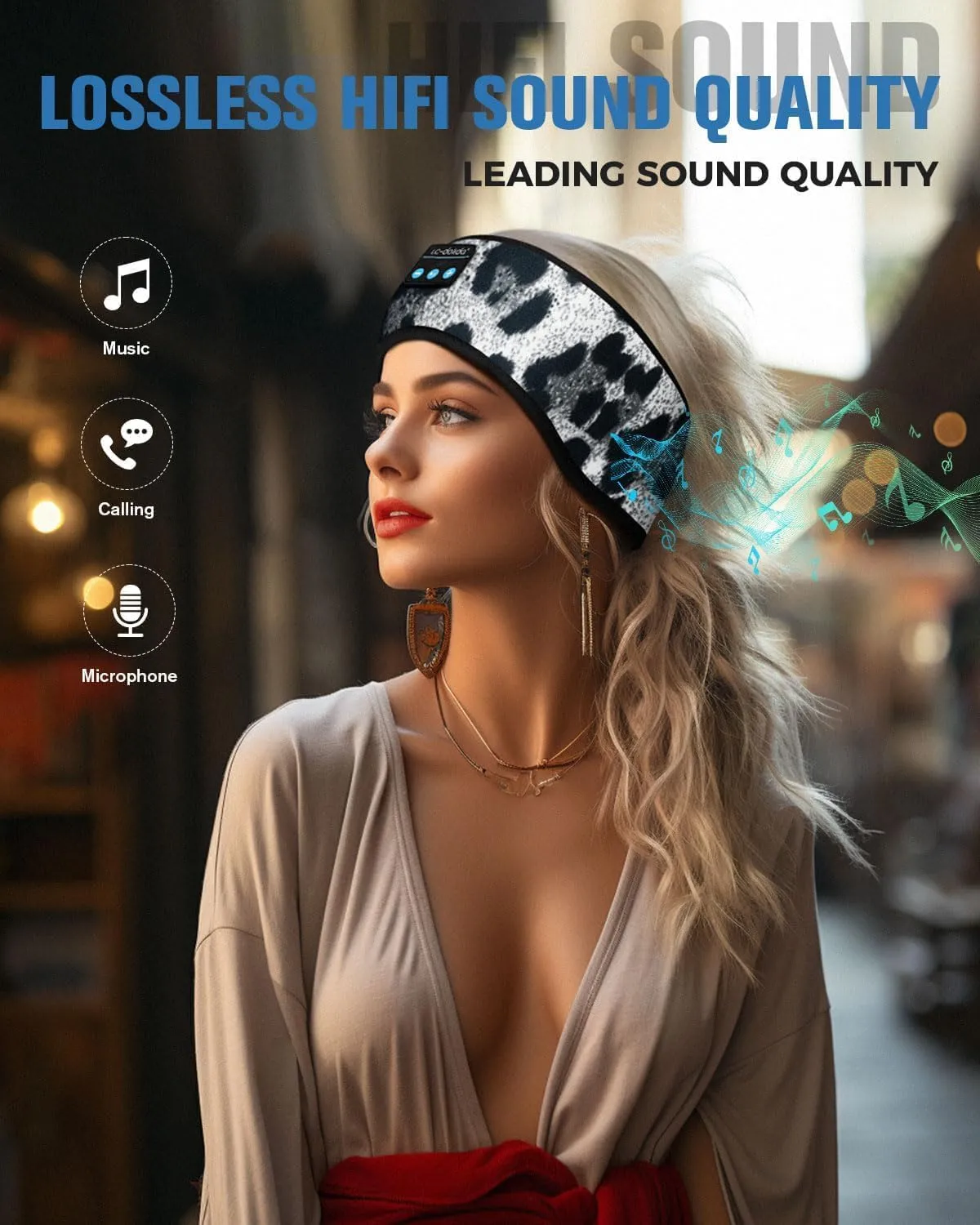 LC-dolida Headphones Bluetooth 5.2, Sleep Headphones with Ultra-Thin HD Stereo Speaker, Sleep Earphones Wireless for Workout Yoga Insomnia Running Meditation Gifts
