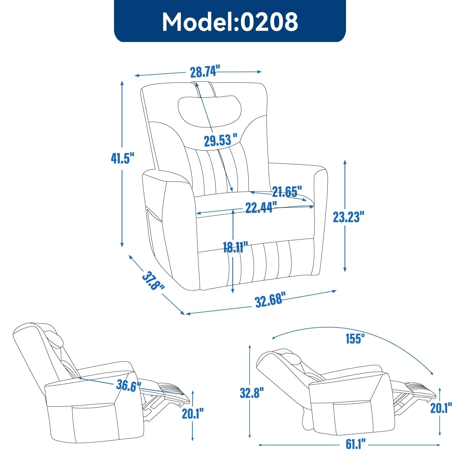 Leatheraire Swivel and Rocker Power Recliner Chair, Modern Single Recliner w/Lumbar & Neck Support Pillow, USB and Type-C Ports
