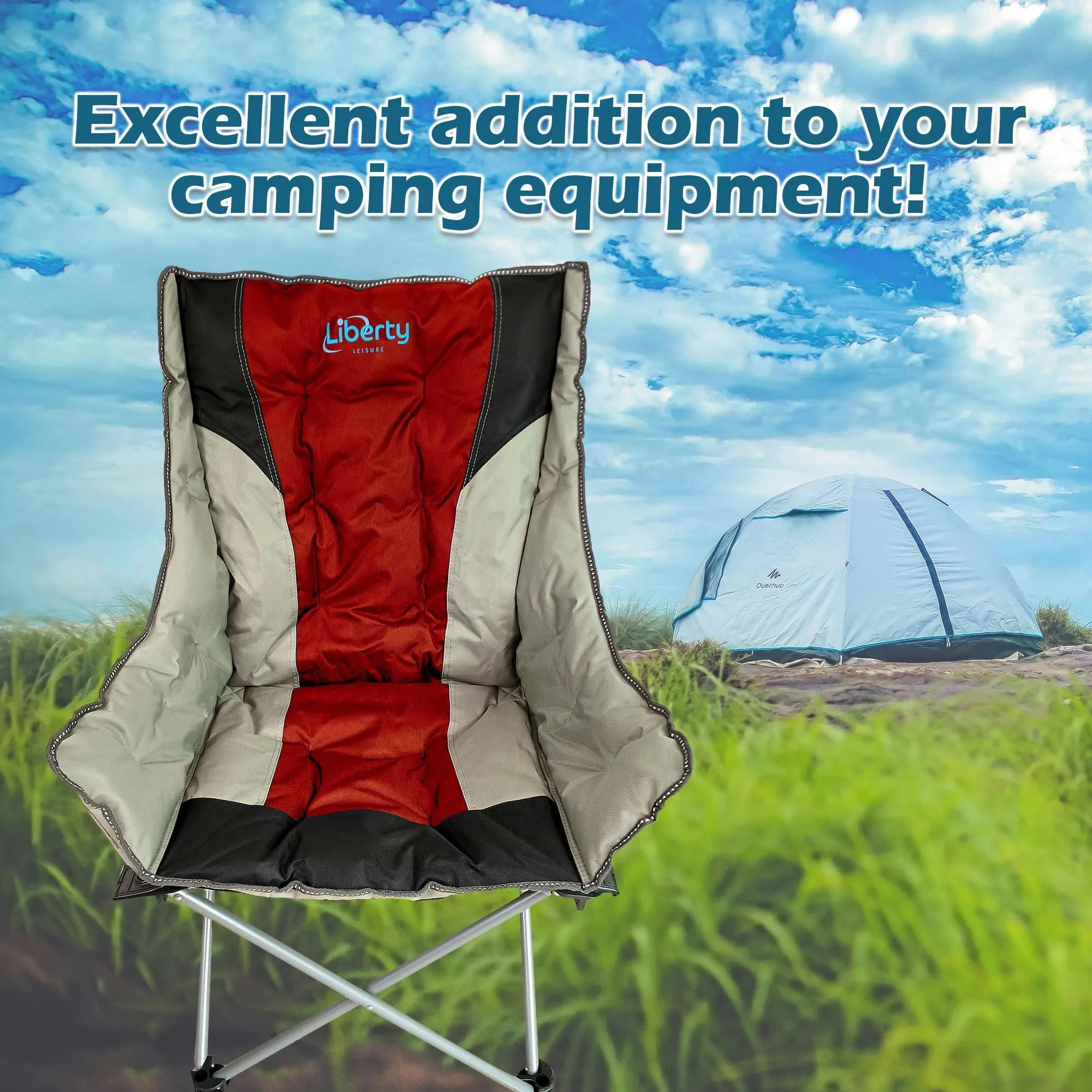 Liberty Red Comfort Camping Chair MDS1203
