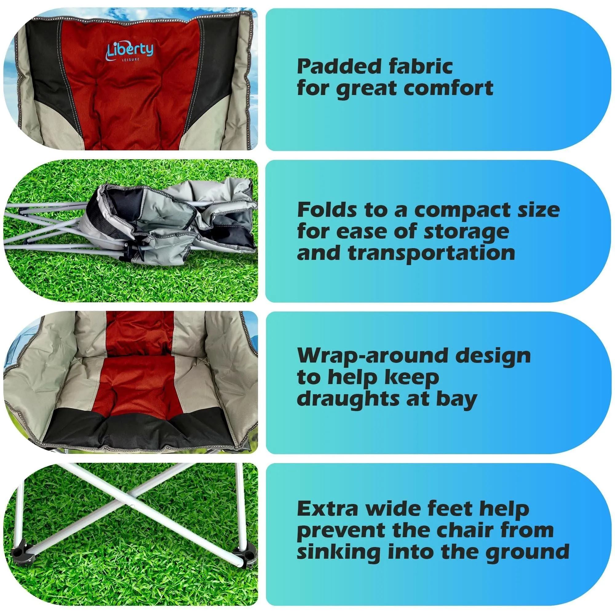 Liberty Red Comfort Camping Chair MDS1203