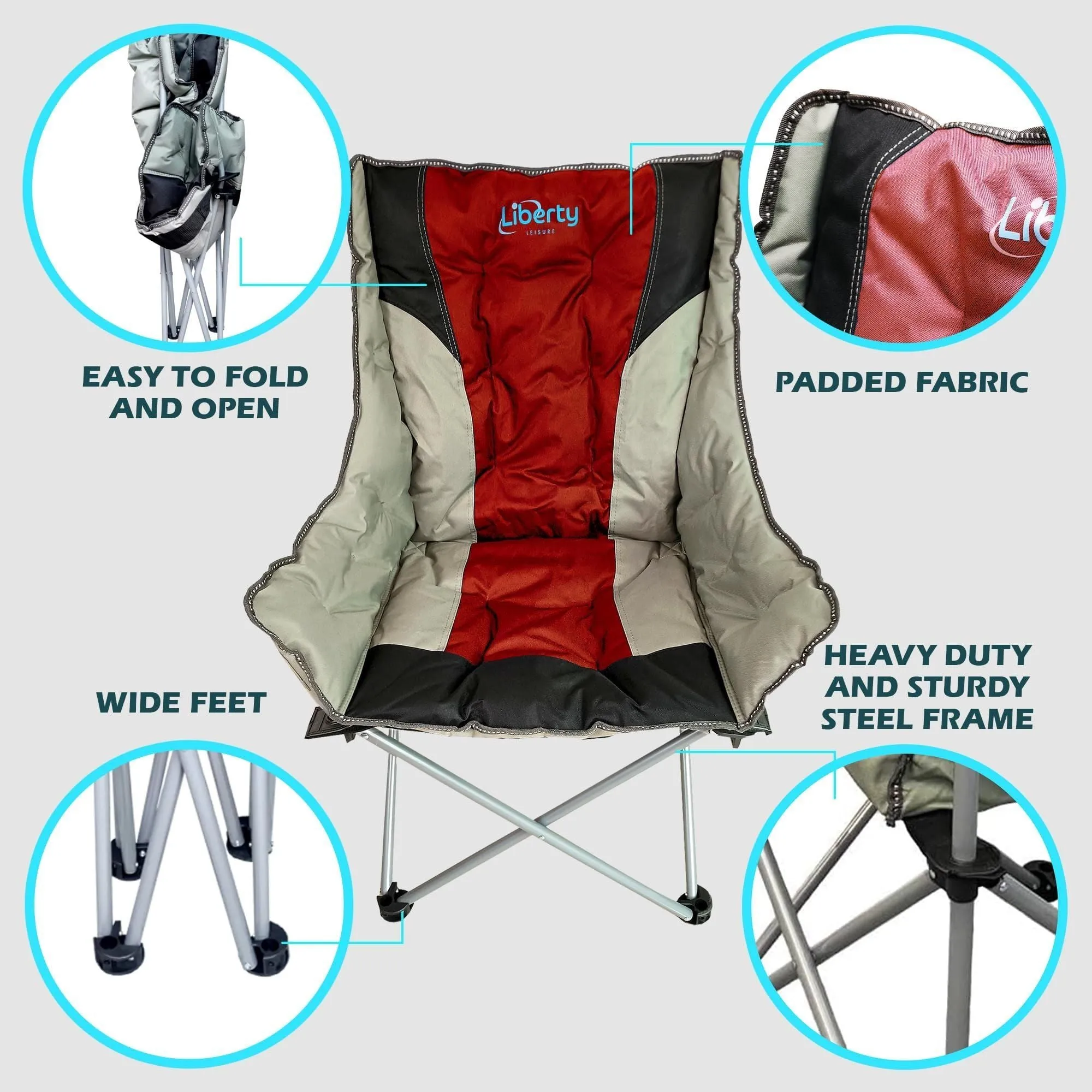 Liberty Red Comfort Camping Chair MDS1203