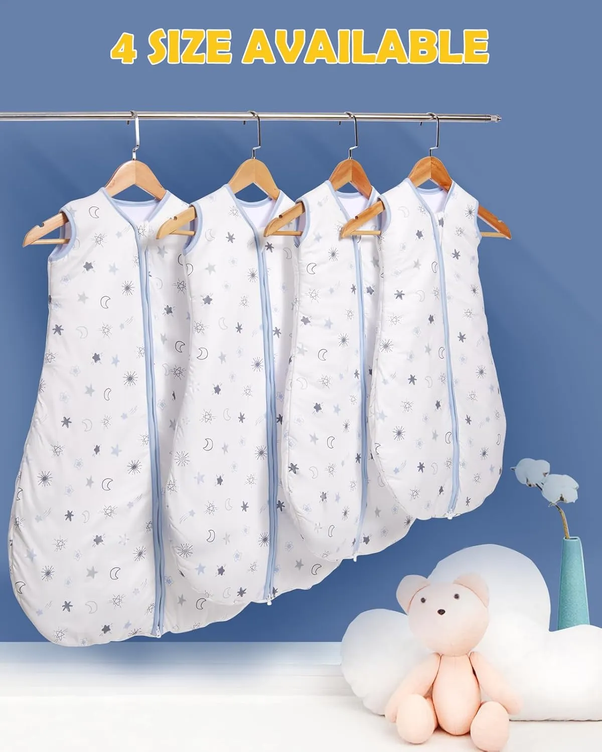 Lictin Baby Sleeping Bag 2.5 TOG, Unisex Winter Baby Sleep Sacks, Sleeveless Swaddle Wearable Blanket with 2-Way Zipper