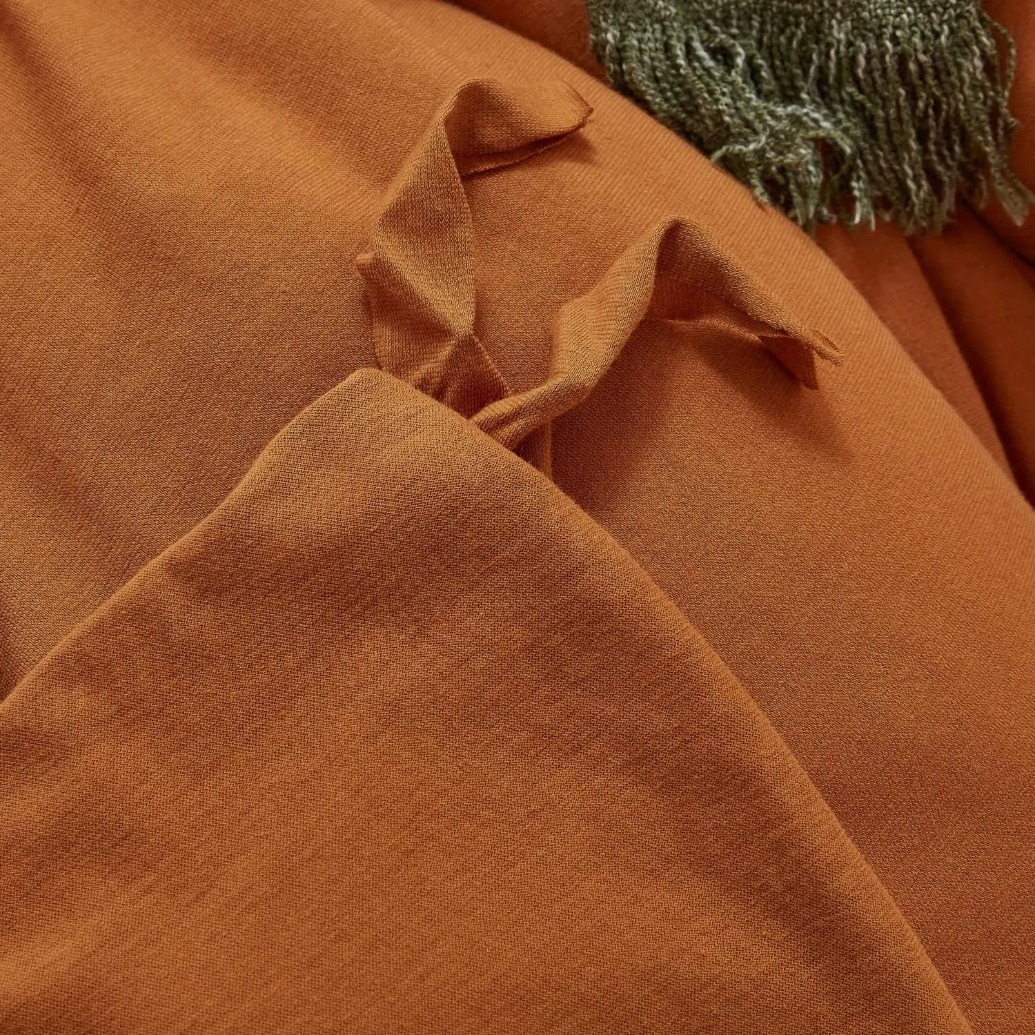 LIFETOWN 100% Jersey Knit Cotton Duvet Cover Set T-Shirt Feel Bedding Set Ultra Soft Wrinkle-Free (Burnt Orange, Twin)