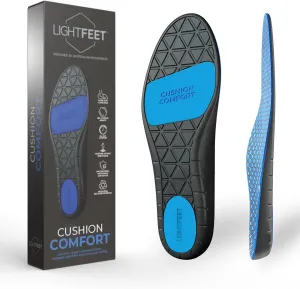 LightFeet Cushion Comfort Insoles: Super Soft and Comfortable Insoles | Designed by Australian Podiatrist with Gel and Memory Foam | Reduces Impact & Joint Stress | Provides All-Day Comfort - XL