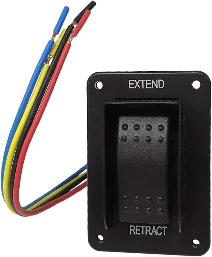 Lippert Replacement Power Stabilizer Extend/Retract Switch with Rocker Style Operation, IP66-Rated Waterproof Assembly (Installation Hardware Not Included) - 387874