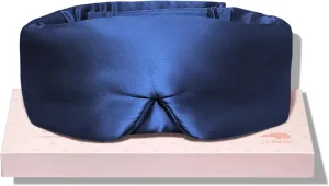 LitBear Silk Sleep Mask for Side Sleeper, Eye Mask Sleeping for Women Men 100% 22 Momme Pure Mulberry Silk, Face-Hugging Padded Silk Eye Cover for Sleeping with Adjustable Band (Midnight Blue)