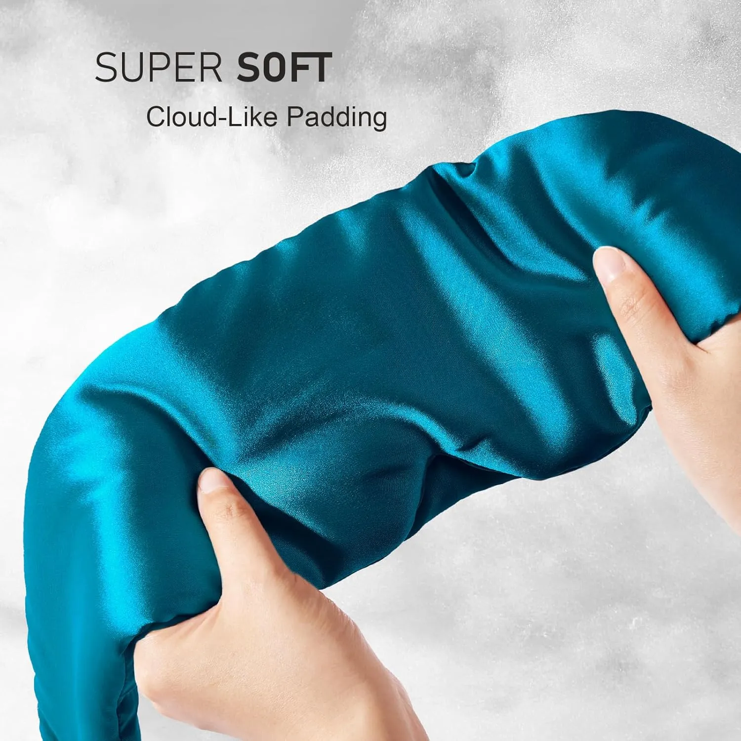 LitBear Silk Sleep Mask for Side Sleeper, Eye Mask Sleeping for Women Men 100% 22 Momme Pure Mulberry Silk, Face-Hugging Padded Silk Eye Cover for Sleeping with Adjustable Band (Peacock Blue)