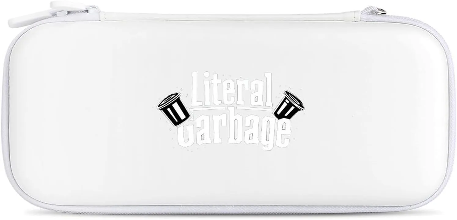 Literal Garbage Hard Shell Travel Case with Rope 15 Game Card Pockets Compatible with Switch Protective
