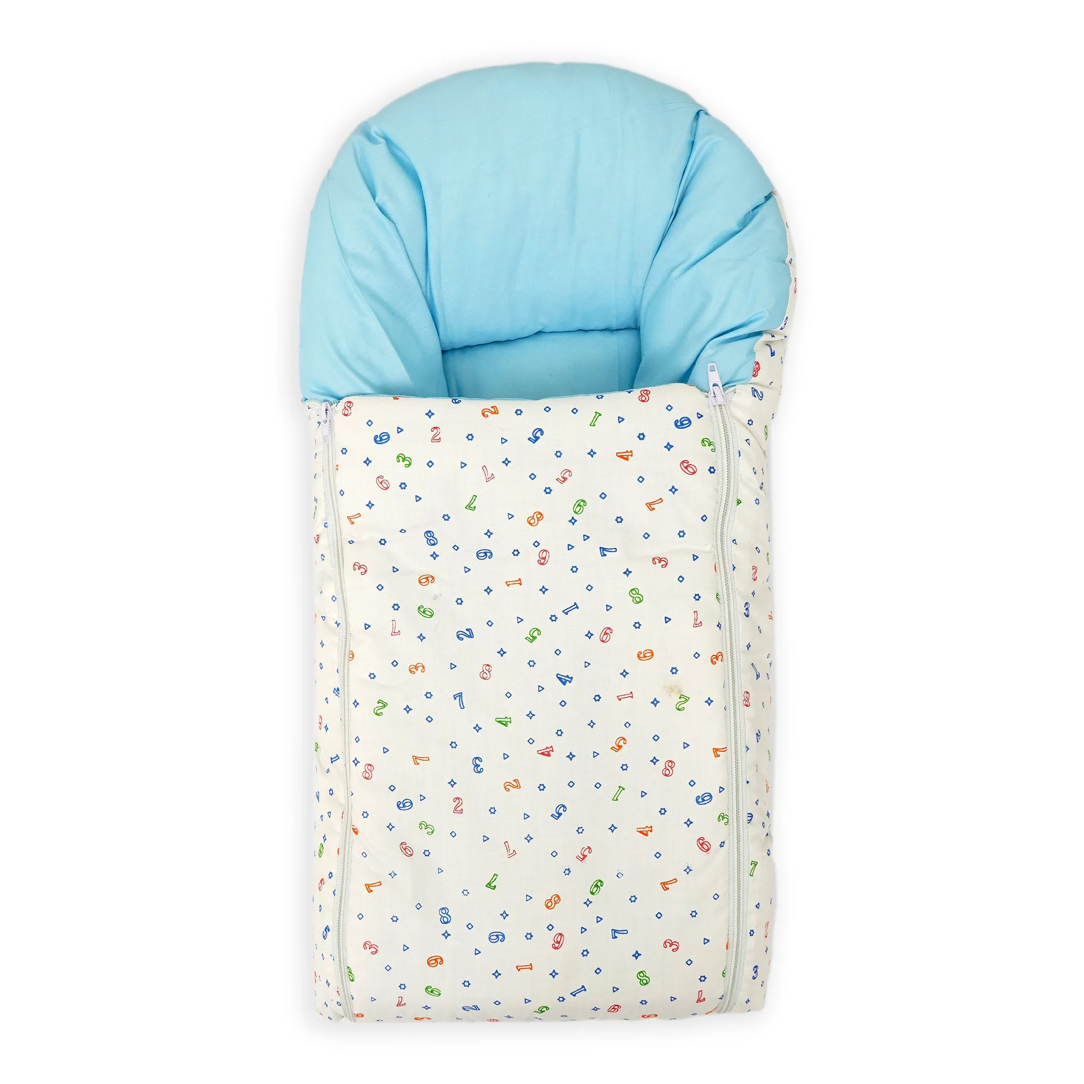 Little One Baby 4 Pcs Sleeping Set Printed Blue