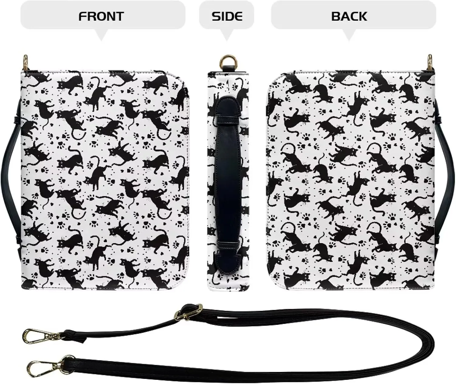 Lotusorchid Bible Cover Bag for Women, Men Bible Accessories with Handle, Bible Carrier Tote with Detachable Shoulder Strap